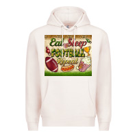 Pale Pink eat sleep football repeat tumbler Premium Hoodie - BundleAndBundleShop
