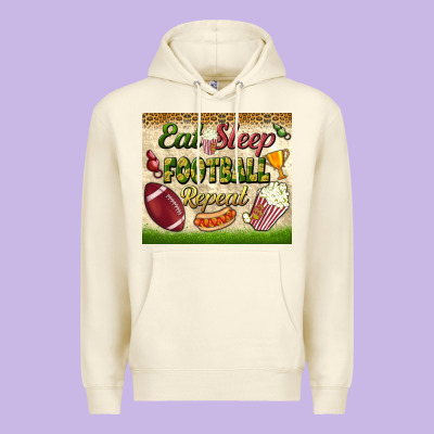 Eat Sleep Football Repeat Tumbler Premium Hoodie Designed By Bundleandbundleshop