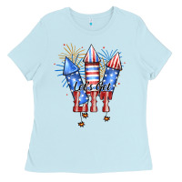 Baby Blue Let's Get Lit Ladies Tee - RanaPortraitStore