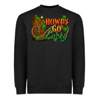 Black Howdy go lucky st. patricks day Heavyweight Sweatshirt - FaDigitalArtStudio