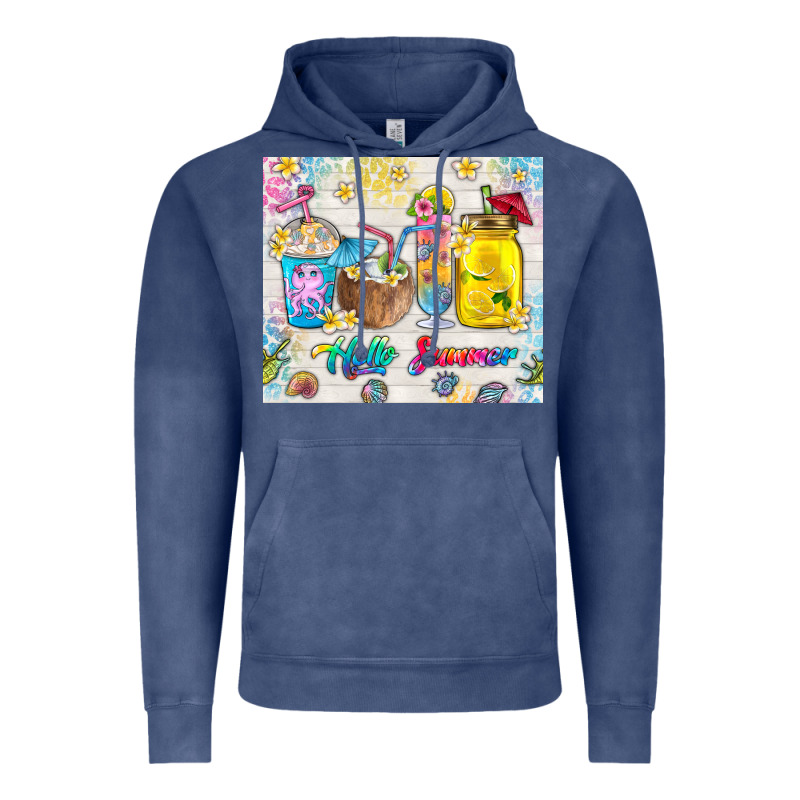 Hello Summer Coffee Cups Vintage Hoodie by TumblerDesignByShophia | Teevron