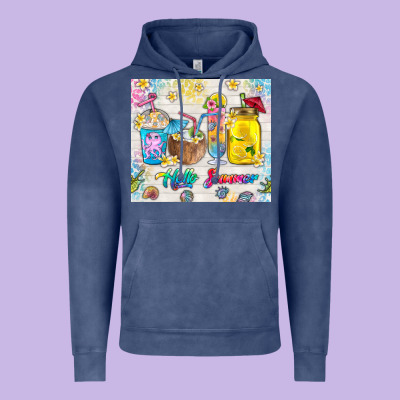 Hello Summer Coffee Cups Vintage Hoodie Designed By Tumblerdesignbyshophia