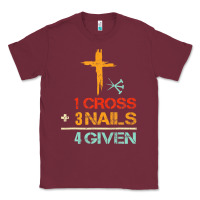 Vintage 1 Cross 3 Nails Forgiven Christian Easter Gift Classic Tee | Teevron