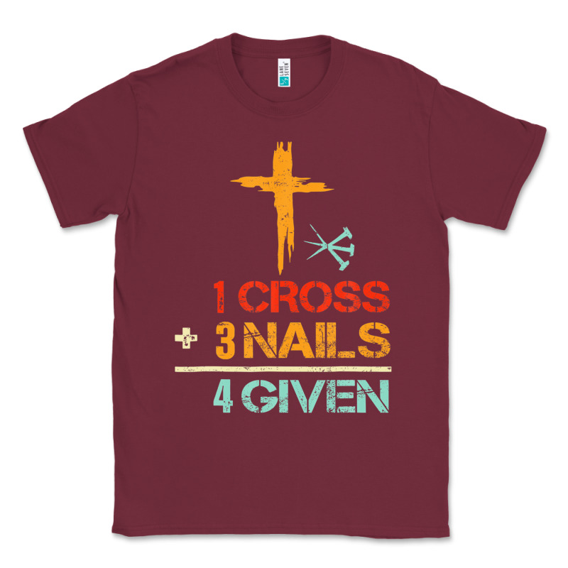 Vintage 1 Cross 3 Nails Forgiven Christian Easter Gift Classic Tee by lanVoArt | Teevron