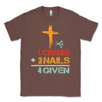 Chestnut Vintage 1 Cross 3 Nails Forgiven Christian Easter Gift Classic Tee - lanVoArt