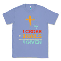 Colony Blue Vintage 1 Cross 3 Nails Forgiven Christian Easter Gift Classic Tee - lanVoArt