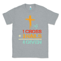 Heather Grey Vintage 1 Cross 3 Nails Forgiven Christian Easter Gift Classic Tee - lanVoArt