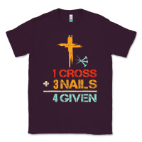 Plum Vintage 1 Cross 3 Nails Forgiven Christian Easter Gift Classic Tee - lanVoArt