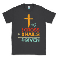 Smoke Vintage 1 Cross 3 Nails Forgiven Christian Easter Gift Classic Tee - lanVoArt