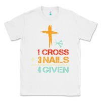 White Vintage 1 Cross 3 Nails Forgiven Christian Easter Gift Classic Tee - lanVoArt