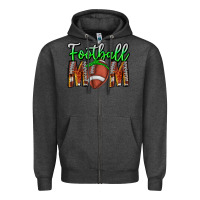 Charcoal Heather football mom Zipper Hoodie - CowhideDigitalArt