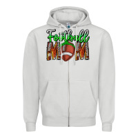 Dove Grey football mom Zipper Hoodie - CowhideDigitalArt