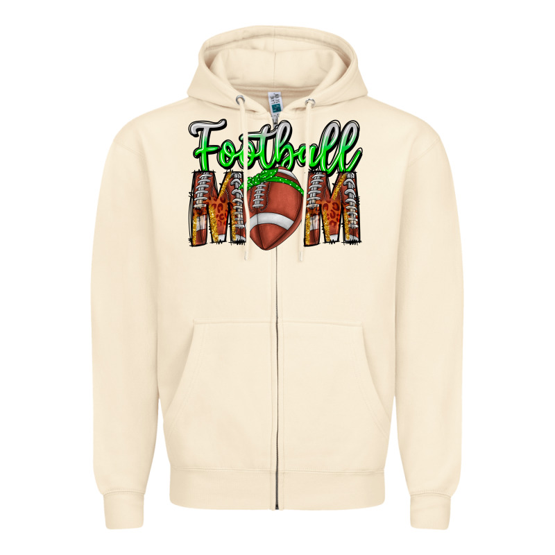 Football Mom Zipper Hoodie by CowhideDigitalArt | Teevron