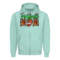 Seafoam football mom Zipper Hoodie - CowhideDigitalArt