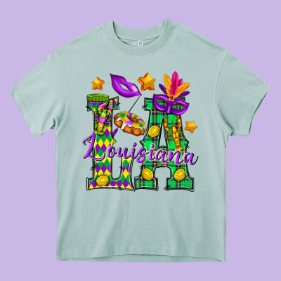 Louisiana Heavy Core Tee Designed By Bundleandbundleshop
