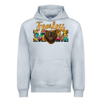 Heather Grey fearless mom bear Urban Hoodie - BarkalooDesign