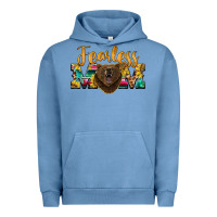 Pigment Pebble Blue fearless mom bear Urban Hoodie - BarkalooDesign