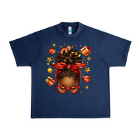 Navy christmas afro messy bun Urban Heavy Tee - texasbilliewilder