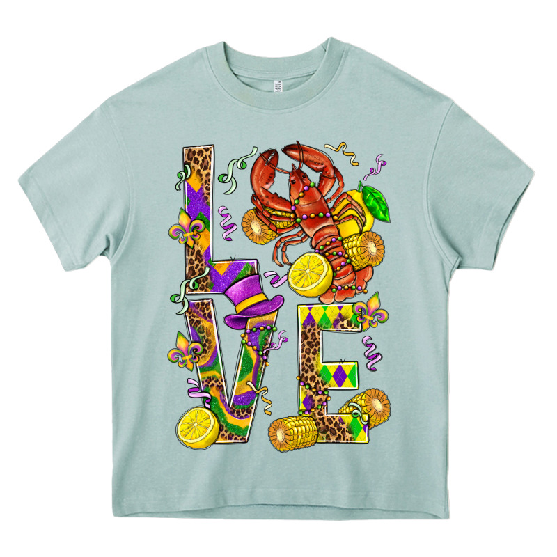 Love Crawfish Mardi Gras Heavy Core Tee by BundleAndBundleShop | Teevron