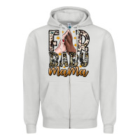 Dove Grey Fur Baby Mama Zipper Hoodie - CowhideDigitalArt