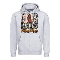 Heather Grey Fur Baby Mama Zipper Hoodie - CowhideDigitalArt