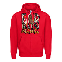 Red Fur Baby Mama Zipper Hoodie - CowhideDigitalArt