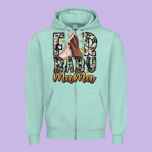 Fur Baby Mama Zipper Hoodie Designed By Cowhidedigitalart
