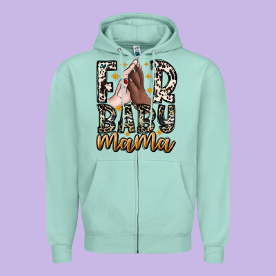 Fur Baby Mama Zipper Hoodie Designed By Cowhidedigitalart