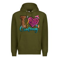 Army Green i love crafting Premium Hoodie - RanaPortraitStore