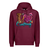 Burgundy i love crafting Premium Hoodie - RanaPortraitStore