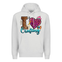 Dove Grey i love crafting Premium Hoodie - RanaPortraitStore