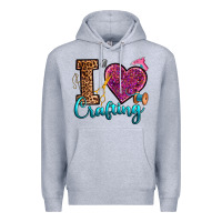 Heather Grey i love crafting Premium Hoodie - RanaPortraitStore