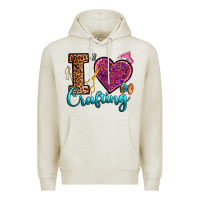 Oatmeal Heather i love crafting Premium Hoodie - RanaPortraitStore