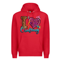 Red i love crafting Premium Hoodie - RanaPortraitStore
