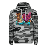 Slate Camo i love crafting Premium Hoodie - RanaPortraitStore