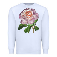White belinda's blush rose Premium Sweatshirt - LillyAllenDesigns