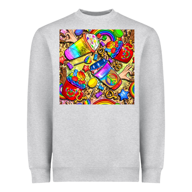 Lgbtq Pride Coffee Cups With Leopard Seamless Pattern Bbs Heavyweight Sweatshirt by BundleAndBundleShop | Teevron