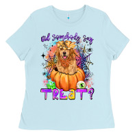 Baby Blue did somebody say treat Ladies Tee - LillyAllenDesigns