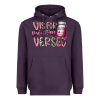 Plum v is for valentine versed Heavyweight Hoodie - RacoonDesign