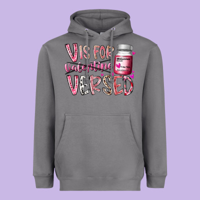 V Is For Valentine Versed Heavyweight Hoodie Designed By Racoondesign