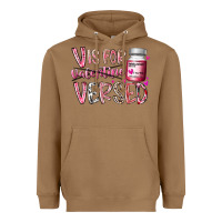 Toasted Coconut v is for valentine versed Heavyweight Hoodie - RacoonDesign