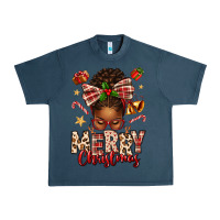 Midnight Navy merry christmas afro messy bun Urban Heavy Tee - texasbilliewilder