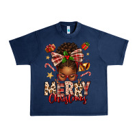 Navy merry christmas afro messy bun Urban Heavy Tee - texasbilliewilder