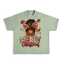 Oil Green merry christmas afro messy bun Urban Heavy Tee - texasbilliewilder