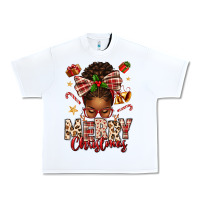 White merry christmas afro messy bun Urban Heavy Tee - texasbilliewilder