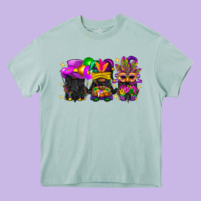 Mardi Gras Afro Gnomies Heavy Core Tee Designed By Bundleandbundleshop