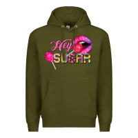 Army Green hey sugar valentine's day Premium Hoodie - FaDigitalArtStudio