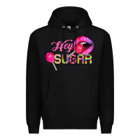 Black hey sugar valentine's day Premium Hoodie - FaDigitalArtStudio