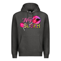 Charcoal Heather hey sugar valentine's day Premium Hoodie - FaDigitalArtStudio