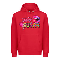 Red hey sugar valentine's day Premium Hoodie - FaDigitalArtStudio